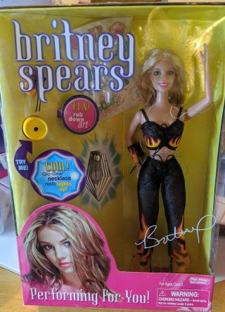 Rare - Britney Spears Performing For You Doll Play Along Toys Flame Outfit