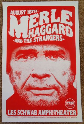 Merle Haggard 2006 Gig Poster Bend Oregon Concert
