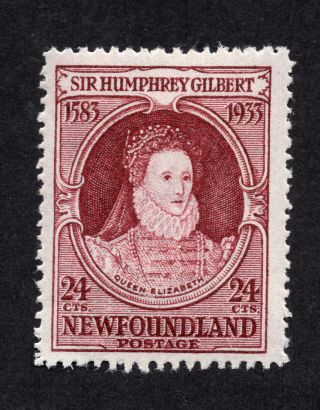 Newfoundland 224 24 Cent Violet Brown Elizabeth 1 Sir Humphrey Gilbert Mnh