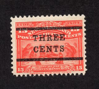 Newfoundland 128 3 Cent On 15 Cent Scarlet Seals Issue Type 1 Mh