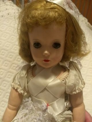 Vintage Madame Alexander Bride Doll 1950s Plastic 18 Inch Jointed Cloth