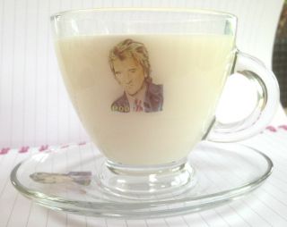 Rod Stewart Cappuccino Glass Cup And Saucer