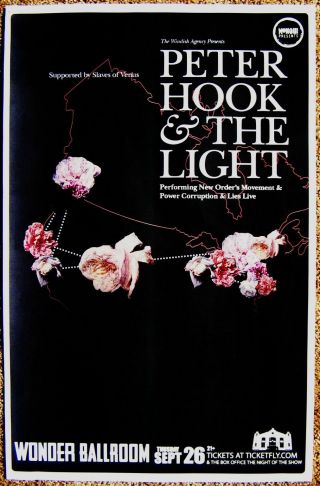 Peter Hook & The Light Gig Poster 2013 Portland Concert Joy Division / Order
