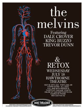 Melvins 2012 Gig Poster Portland Oregon Concert