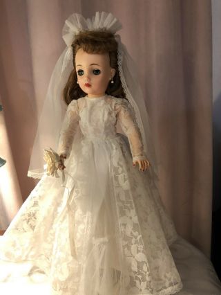 Vintage Ideal Miss Revlon Bride Doll Snow Peach 18 Inch