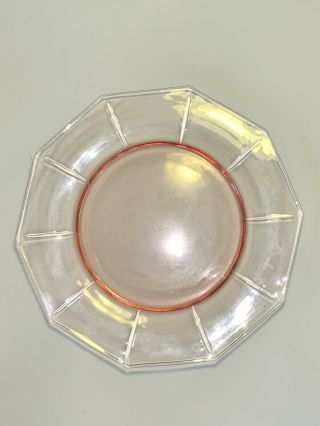 Vintage Cambridge Elegant Glass Pink Decagon 10 " Plate