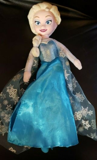 Disney Princess Frozen Elsa 14  Inch Plush Stuffed Doll W Vinyl Face Let It Go