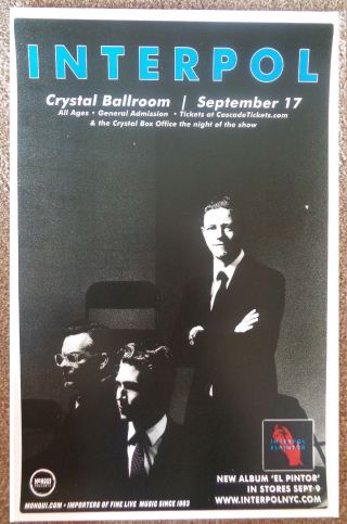 Interpol 2014 Gig Poster Portland Oregon Concert