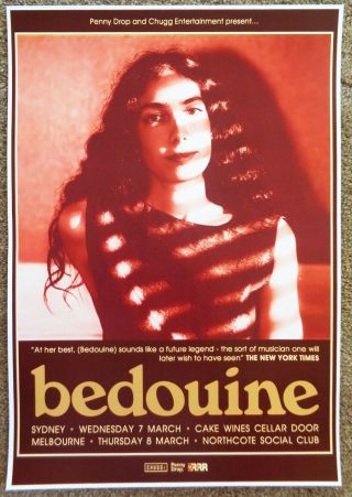 Bedouine 2018 Gig Poster Australia Sydney Melbourne Azniv Korkejian Concert