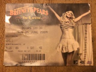 Britney Spears - The Circus Tour - Concert Ticket From 2009