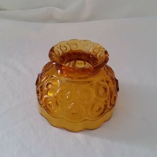 Vintage Le Smith Moon And Stars Amber Glass Fairy Lamp Shade