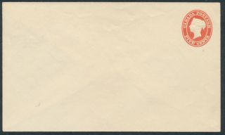Canada En1 5c Queen Victoria,  1860 Nesbitt Postal Stationery Envelope,