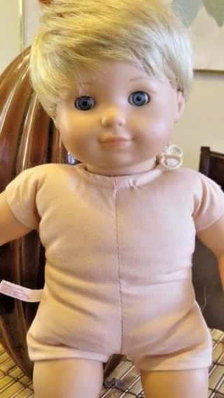 2002 Retired American Girl Bitty Baby Doll Twin Boy Blonde Hair Blue Eyes Cutie