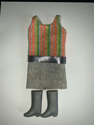Vintage Barbie Japanese Exclusive Twiggy Dress " Twiggy Turnouts " 1726 W/boots