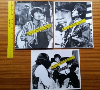 Keith Richard Rolling Stones 3 X Old B&w Photos 10 " X 8 " 1960 