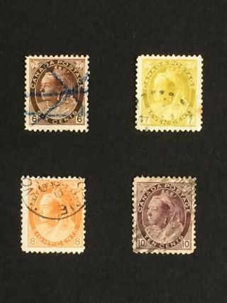 Canada 80 - 81 - 82 - 83 Queen Victoria Numeral Issue 6c - 7c - 8c - 10c Cv 80$,
