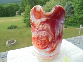 Vintage Imperial Slag Glass Ruby Red Pitcher Windmill Pattern 6 1/2 "