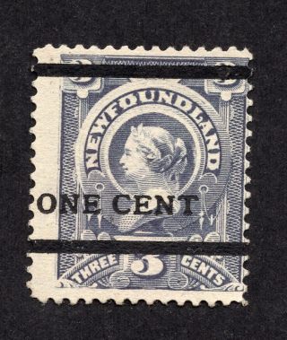 Newfoundland 76 1 Cent On 3 Cent Queen Victoria Type B No Gum