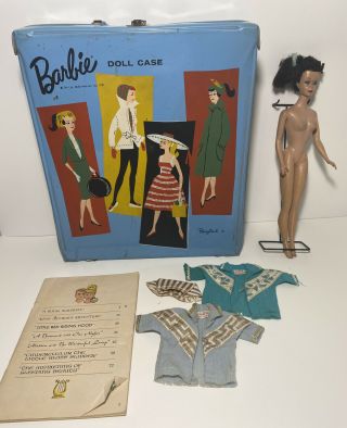 1961 Rare Vintage Blue Barbie Doll Case Bundle Clothes Barbie Vintage