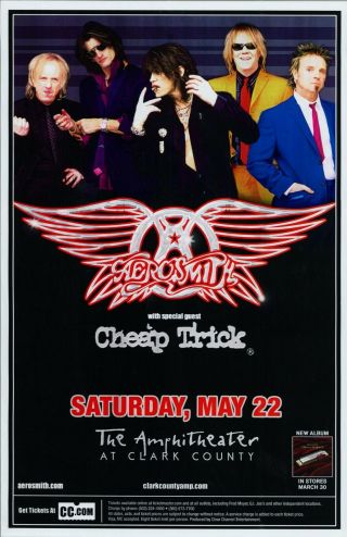 Aerosmith 2004 Gig Poster Ridgefield Washington Concert Steve Tyler & Joe Perry
