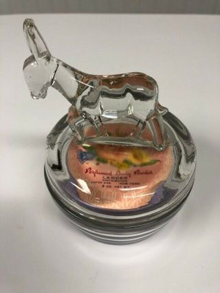 Vintage Jeannette Glass Donkey Powder Dish (with Powder Box)