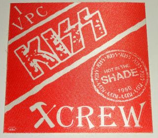 Kiss Band Hot In The Shade 1990 Concert Tour Road Crew Backstage Red Satin Pass