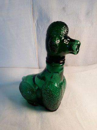 Vintage Deep Blue Green Poodle Bottle/decanter