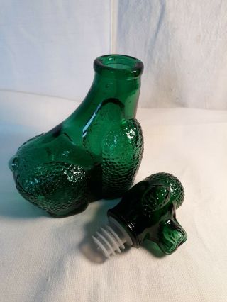 Vintage Deep Blue Green Poodle Bottle/Decanter 2