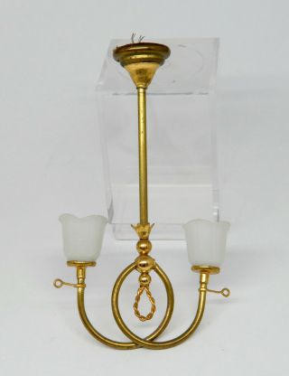 Vintage Antique Kerosene Hanging Electric Lamp Artisan Dollhouse Miniature 1:12