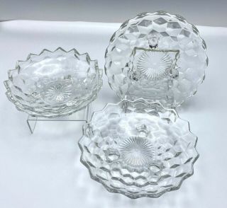 3 Vintage Fostoria American Clear Elegant Glass Crystal Bowls Tid Bits Bon Bons 2