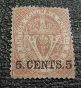 Nystamps Canada British Columbia Stamp 9 Og H $280