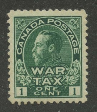 Canada 1915 Kgv Admiral War Tax 1c Green Mr1 Vf Mnh