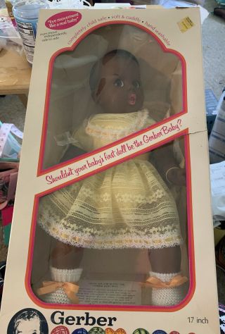 Vtg Nib Gerber Baby Doll 17 Inch 1979 Atlanta Novelty Rare Black