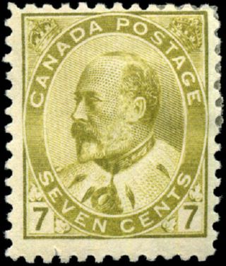 Canada 92 F Og Hr 1903 King Edward Vii 7c Olive Bistre Cv$160.  00