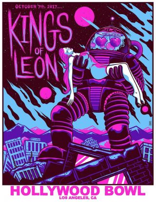 Kings Of Leon Hollywood Bowl 2017 Tour Promo Poster
