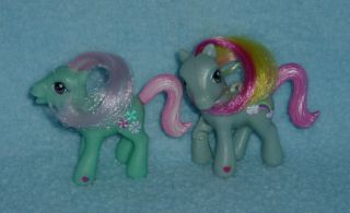 Rare Hasbro My Little Pony G3 Keychain Minty & Rainbow Dash - Moving Parts - Euc