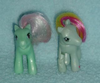 Rare Hasbro My Little Pony G3 Keychain Minty & Rainbow Dash - Moving Parts - EUC 2