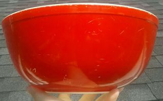 Vintage Pyrex Mixing Bowl Red 404 4 Quart Large Collectible Nesting Bowl