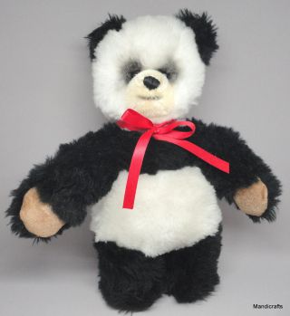 Steiff Movi Soft Panda Teddy Bear Dralon Mohair Plush 30cm 12in 1973 - 76 No Id