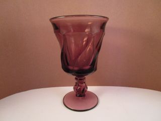 Vintage Fostoria Jamestown Purple Amethyst Water Goblet Glass