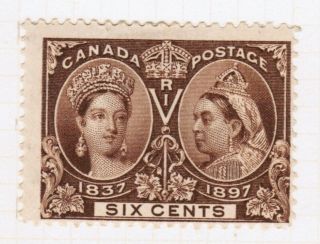 Canada Qv 1897 Sg129 6c Brown Jubilee Issue Lmm Mounted
