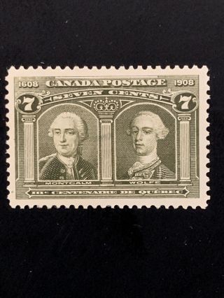 Canada Stamp Scott 100 7c Generals Montcalm And Wolfe Lh Og Well Centered
