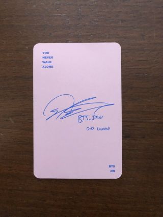 BTS You Never Walk Alone Official Jin Photocard 2