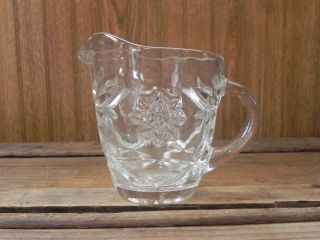 Vintage Anchor Hocking Eapc Creamer Star Of David Pressed Glass Clear