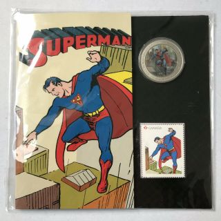 2013 Canada Superman 75th Anniversary Then & Now Lenticular Coin And Stamp Set