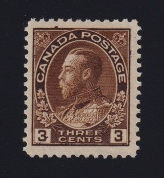 Canada Sc 108c (1923) 3c Dark Brown Admiral Dry Printing Nh