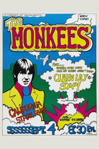 The Monkees At Sacramento California Concert Poster 1969