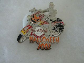 Hard Rock Cafe Pin Las Vegas Hotel Skeleton On Motorcycle & Pumpkin Halloween 02