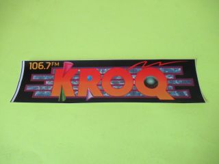 Vintage 1989 Kroq 106.  7 Radio Station Sticker Retro