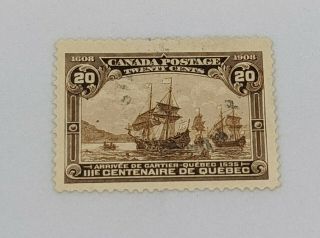 Stamp Pickers Canada 1908 Quebec Tercentenary 20c Scott 103 Vfu $300